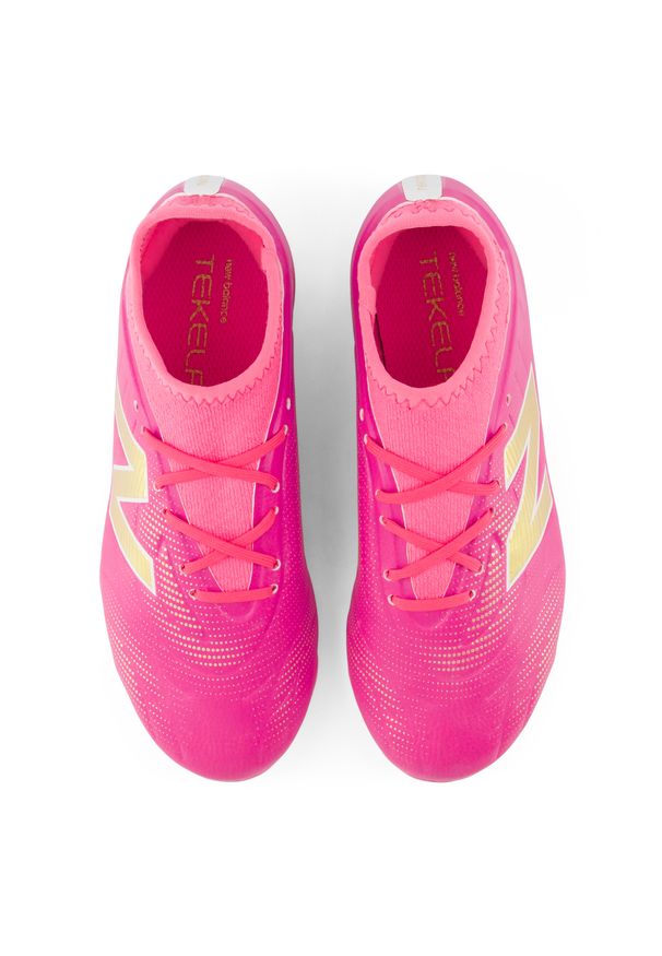 Korki dziecięce New Balance TEKELA TEAM LOW JNR FG V5 YT3FL6OG - różowe. Kolor: różowy. Materiał: materiał, syntetyk. Szerokość cholewki: normalna