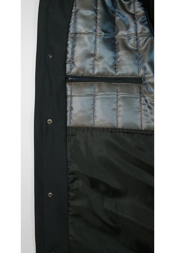 Zanardi Trade - Płaszcz Czarny Elegancki Męski Jesienno-Zimowy z Podszewką, Zapinany na Zamek i Napy -ZANARDI TRADE. Typ kołnierza: kołnierzyk stójkowy. Kolor: czarny. Materiał: poliester, tkanina. Sezon: zima, jesień. Styl: elegancki