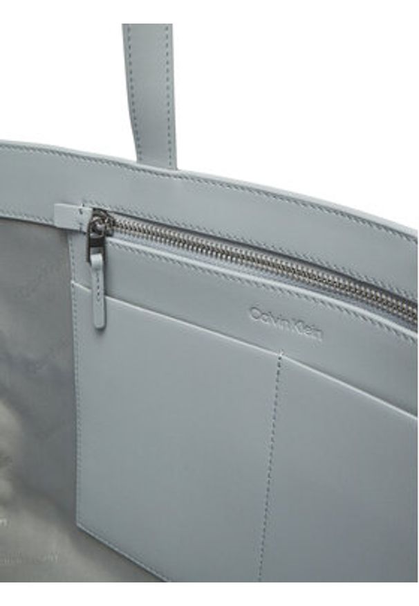Calvin Klein Torebka Ck Mixmedia Shopper_Mono K60K613166 Szary. Kolor: szary. Materiał: skórzane