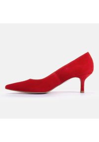 Marco Shoes Eleganckie szpilki na niższym obcasie czerwone. Kolor: czerwony. Obcas: na obcasie. Styl: elegancki. Wysokość obcasa: niski #4