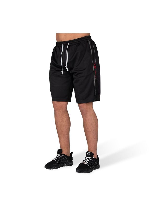 GORILLA WEAR - Functional Mesh Szorty - Czarny/Czerwony-S. Kolor: czerwony. Materiał: mesh. Sport: fitness