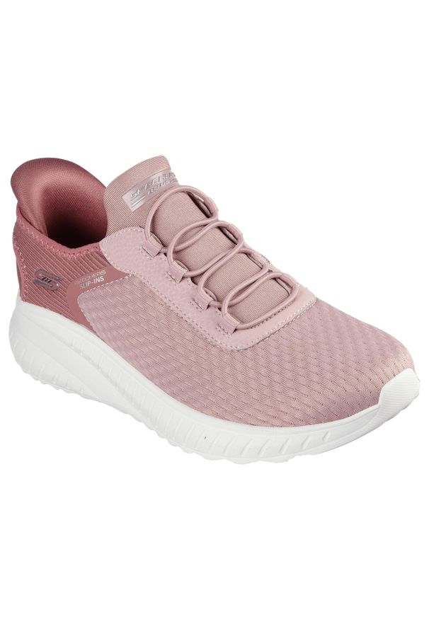 skechers - Buty do chodzenia damskie Skechers Bobs Squad Chaos. Kolor: różowy. Materiał: dzianina. Szerokość cholewki: normalna. Model: Skechers Sport. Sport: turystyka piesza