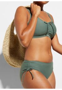 bonprix - Bikini bustier (2 części) z wiązanym paskiem. Kolor: zielony. Materiał: poliamid. Wzór: nadruk #3