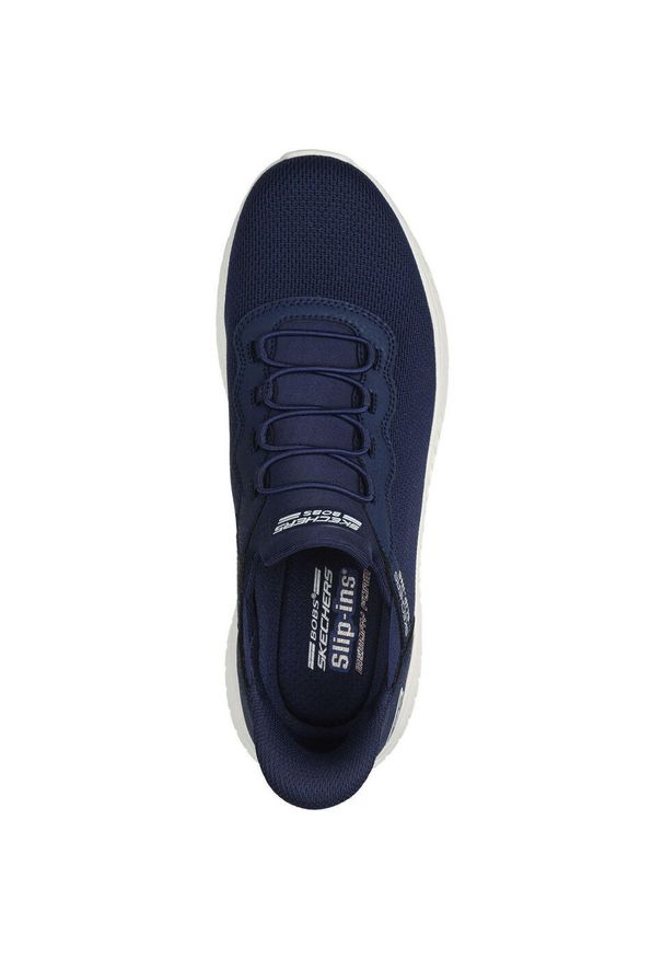 skechers - Buty do chodzenia męskie Skechers Slip-ins. Zapięcie: sznurówki. Kolor: niebieski. Materiał: tkanina. Szerokość cholewki: normalna. Sport: turystyka piesza