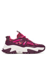 Versace Jeans Couture Sneakersy 79VA3SVG Bordowy. Kolor: czerwony. Materiał: skóra