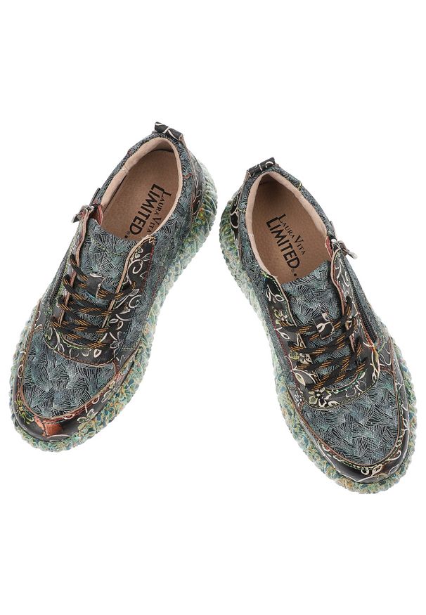 Zielone Sneakersy Laura Vita Eleganckie Sportowe Obuwie Damskie. Okazja: na co dzień. Zapięcie: sznurówki. Kolor: zielony. Szerokość cholewki: normalna. Wzór: aplikacja. Styl: elegancki, sportowy