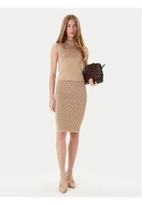 Guess Spódnica ołówkowa W4BD53 Z37K0 Beżowy Regular Fit. Kolor: beżowy. Materiał: wiskoza, syntetyk #5