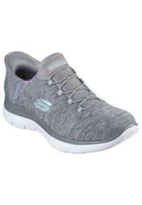 skechers - Damskie SUMMITS DAZZLING HAZE Slip-On Szary / Wielokolorowy. Zapięcie: bez zapięcia. Kolor: szary, wielokolorowy. Materiał: materiał. Szerokość cholewki: normalna. Wzór: melanż