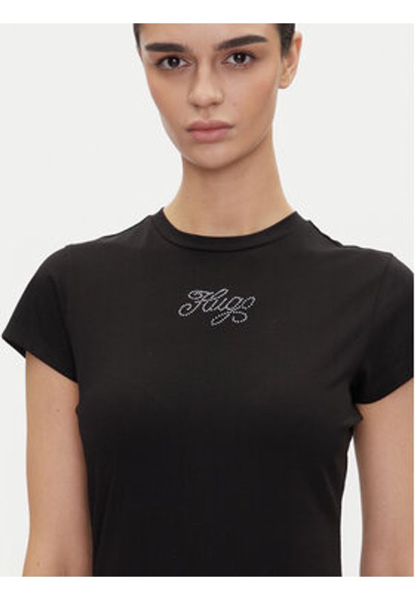 Hugo - HUGO Sukienka codzienna 50537240 Czarny Slim Fit. Okazja: na co dzień. Kolor: czarny. Materiał: bawełna. Typ sukienki: proste. Styl: casual