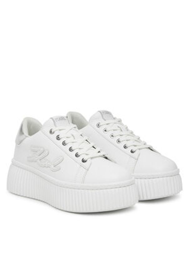 Karl Lagerfeld - KARL LAGERFELD Sneakersy KL42311A Biały. Kolor: biały. Materiał: skóra