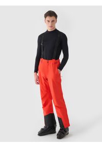 4f - 4F Spodnie narciarskie z szelkami membrana 5000 męskie - czerwone 3XL. Kolor: czerwony. Materiał: dzianina, materiał, tkanina. Wzór: gładki. Sezon: zima. Sport: narciarstwo #1