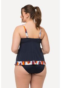 ULLA POPKEN - Damskie Tankini nakrapiany wzór miękkie miseczki regulowane ramiączka. Kolekcja: plus size. Kolor: niebieski. Materiał: elastan, poliamid, materiał