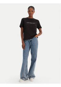 Calvin Klein Jeans T-Shirt A- Inst. Logo Classic LV047C912G Czarny Regular Fit. Kolor: czarny. Materiał: bawełna #5