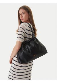 TOMMY HILFIGER - Tommy Hilfiger Torebka Th Soft Leather Hobo AW0AW18376 Czarny. Kolor: czarny. Materiał: skórzane #1