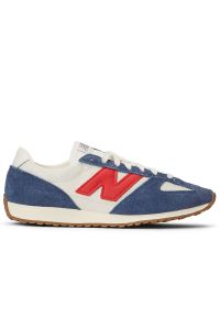 Buty unisex New Balance U471AK - niebieskie. Kolor: niebieski. Materiał: zamsz, skóra, guma. Szerokość cholewki: normalna. Wzór: jodełka #1