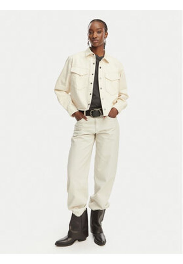G-Star RAW - G-Star Raw Kurtka jeansowa D29107-E362 Kremowy Relaxed Fit. Kolor: kremowy. Materiał: bawełna