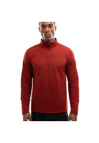 SIROKO - Męska bluza treningowa z suwakiem pod szyją Fitness Siroko Torch. Kolor: czerwony. Materiał: materiał. Długość: krótkie. Sport: fitness