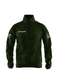 Kurtka przeciwdeszczowa Givova Basico Green - kaptur chowany w kołnierzu. Typ kołnierza: kaptur. Kolor: zielony, niebieski, wielokolorowy. Materiał: nylon. Sport: piłka nożna #1