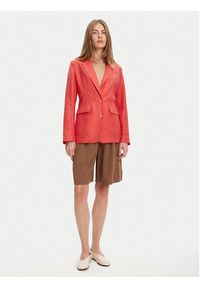United Colors of Benetton - United Colors Of Benetton Marynarka 25BVDW036 Czerwony Regular Fit. Kolor: czerwony. Materiał: lyocell #4