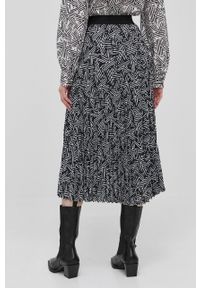 Karl Lagerfeld spódnica kolor szary midi rozkloszowana. Kolor: szary. Materiał: materiał, tkanina