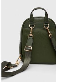 MICHAEL Michael Kors plecak skórzany damski kolor brązowy mały gładki. Kolor: zielony. Materiał: skóra. Wzór: gładki #5