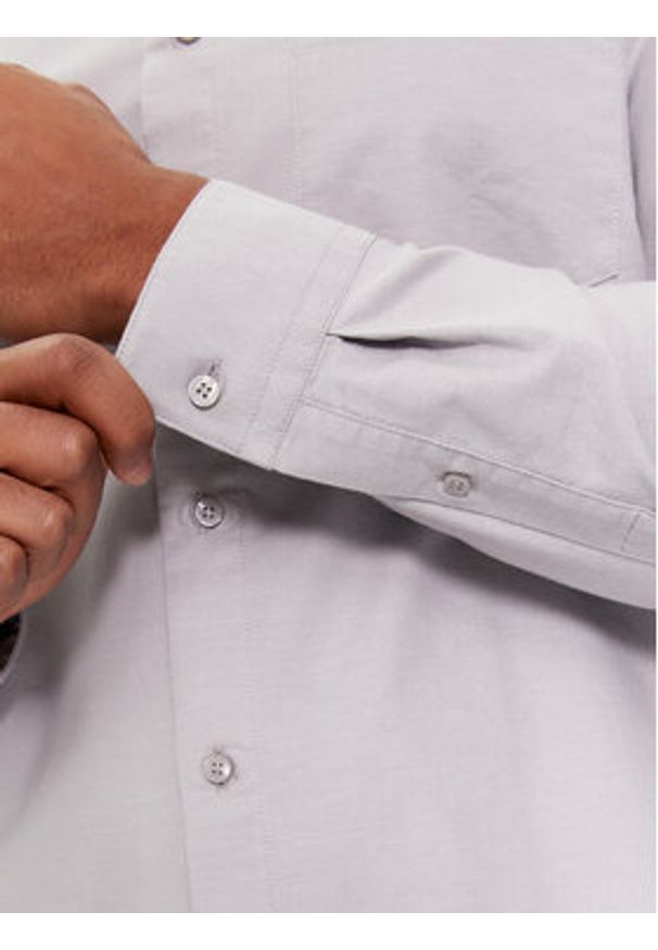 Calvin Klein Koszula Oxford K10K112155 Szary Regular Fit. Kolor: szary. Materiał: bawełna