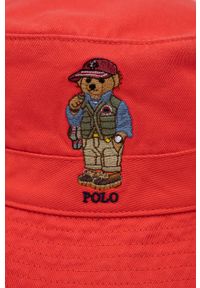Polo Ralph Lauren kapelusz bawełniany kolor czerwony bawełniany. Kolor: czerwony. Materiał: bawełna #2