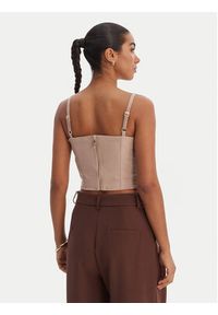 Guess Top W6RH03 WJ472 Beżowy Slim Fit. Kolor: beżowy. Materiał: syntetyk #2