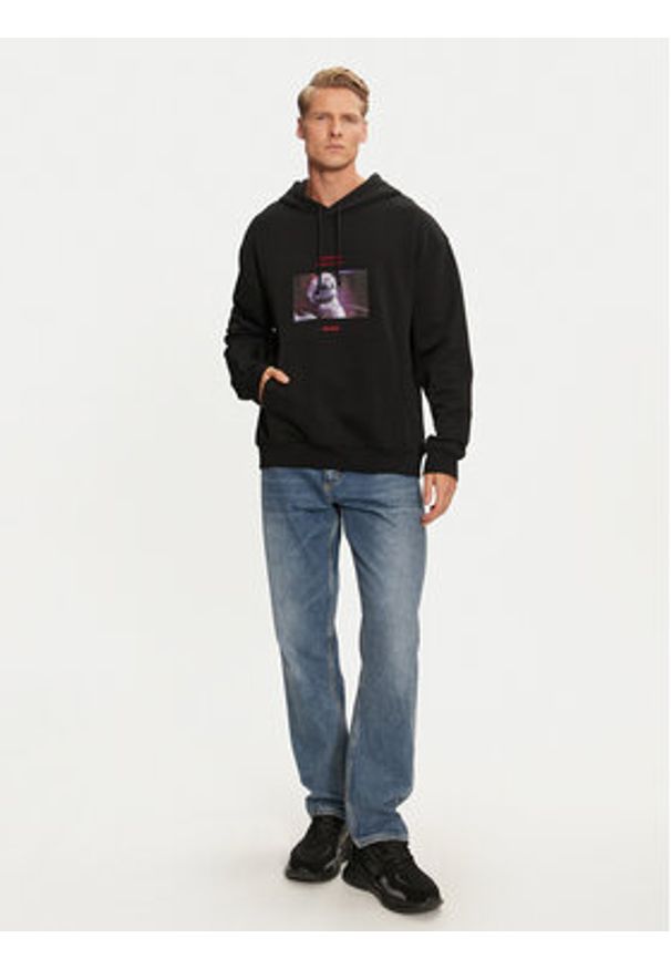 Hugo Bluza Diskellington 50537985 Czarny Regular Fit. Kolor: czarny. Materiał: bawełna