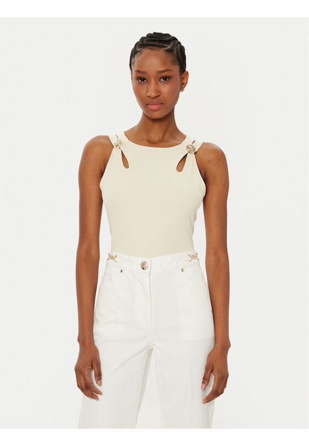 Guess Top W5RP13 KAQL2 Beżowy Regular Fit. Kolor: beżowy