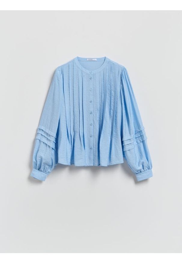 Reserved - Wiskozowa koszula - jasnoniebieski. Kolor: niebieski. Materiał: wiskoza