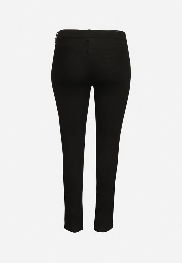 Born2be - Czarne Jeansy Skinny z Kieszeniami i Wysokim Stanem Nevennia. Okazja: na co dzień. Stan: podwyższony. Kolor: czarny. Wzór: aplikacja. Styl: wizytowy, klasyczny, elegancki, casual