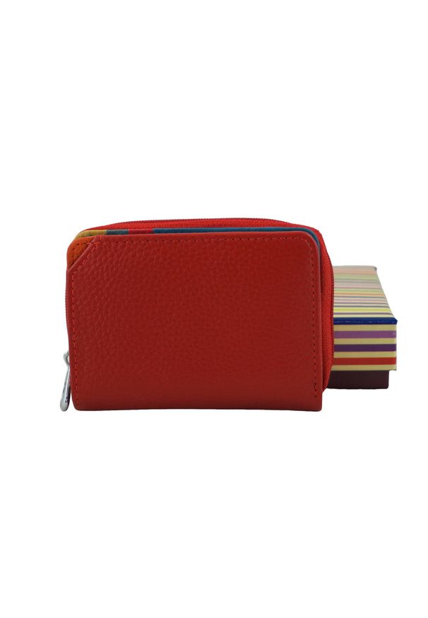 Barberini's - Portfel skórzany BARBERINI'S czerwony D-8304-13. Kolor: czerwony. Materiał: skóra. Wzór: kolorowy