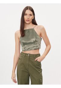 Calvin Klein Jeans Top J20J222903 Zielony Slim Fit. Kolor: zielony. Materiał: syntetyk