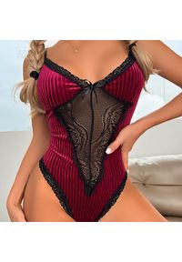 Intica - Body z koronką i kokardą Devina. Kolor: wielokolorowy. Materiał: koronka. Wzór: koronka