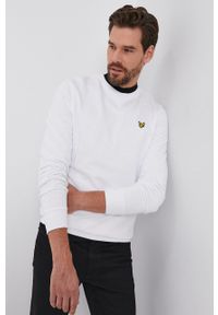 Lyle & Scott Bluza bawełniana męska kolor biały gładka. Okazja: na co dzień. Kolor: biały. Materiał: bawełna. Wzór: gładki. Styl: casual #5