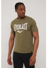 EVERLAST - Everlast t-shirt bawełniany kolor czarny z nadrukiem. Okazja: na co dzień. Kolor: zielony. Materiał: bawełna. Wzór: nadruk. Styl: casual