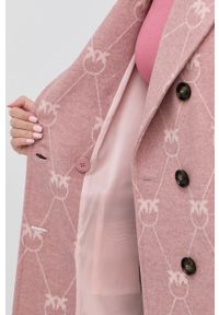 Pinko Płaszcz z domieszką wełny kolor różowy przejściowy dwurzędowy. Okazja: na co dzień. Kolor: różowy. Materiał: wełna. Styl: casual, klasyczny