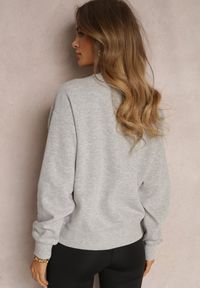 Renee - Szara Bluza z Polarową Podszewką Heseh. Okazja: na co dzień. Kolor: szary. Materiał: polar. Długość rękawa: długi rękaw. Długość: długie. Wzór: gładki, jednolity. Sezon: zima, jesień. Styl: klasyczny, casual #5