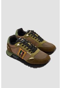 Aeronautica Militare - AERONAUTICA MILITARE Zielono-brązowe sneakersy męskie, Rozmiar 41. Okazja: na co dzień. Kolor: czarny. Materiał: materiał #4