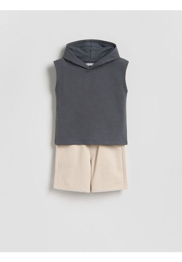 Reserved - Bawełniany komplet - ciemnoszary. Kolor: szary. Materiał: bawełna