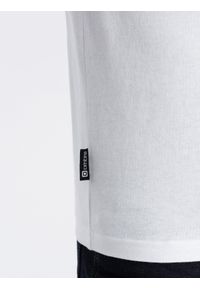 Ombre Clothing - Longsleeve męski BASIC z okrągłym dekoltem - biały V4. Kolor: biały. Materiał: materiał, bawełna. Długość rękawa: długi rękaw. Wzór: gładki, jednolity. Styl: klasyczny #6