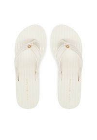 TOMMY HILFIGER - Tommy Hilfiger Japonki Th Stripes Wedge Beach Sandal FW0FW08521 Biały. Kolor: biały. Materiał: materiał