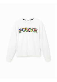 Desigual Bluza Power 23SWSK01 Biały Regular Fit. Kolor: biały. Materiał: bawełna
