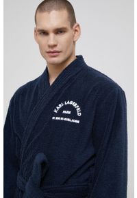 Karl Lagerfeld Szlafrok 215W2180 kolor granatowy. Kolor: niebieski. Materiał: tkanina, włókno #6