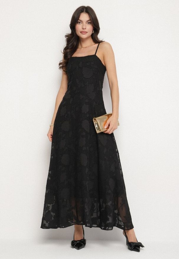 Born2be - Czarna Rozkloszowana Sukienka Vices z Gorsetowym Wiązaniem Fenosella. Okazja: na imprezę. Typ kołnierza: dekolt gorset. Kolor: czarny. Długość rękawa: na ramiączkach. Sezon: lato. Typ sukienki: gorsetowe. Styl: elegancki