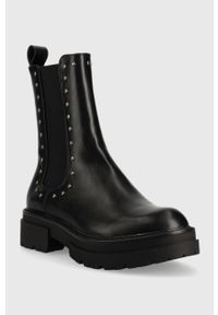 Answear Lab sztyblety damskie kolor czarny na platformie. Nosek buta: okrągły. Kolor: czarny. Materiał: guma. Obcas: na platformie. Styl: wakacyjny #5