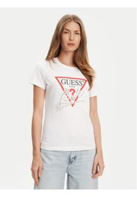 Guess T-Shirt W5YI40 I3Z14 Biały Regular Fit. Kolor: biały. Materiał: bawełna
