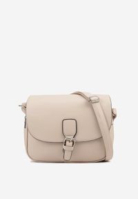 Born2be - Ciemnobeżowa Dwukomorowa Torebka Listonoszka z Ozdobną Klapą Delluria. Kolor: beżowy. Styl: klasyczny, elegancki, casual