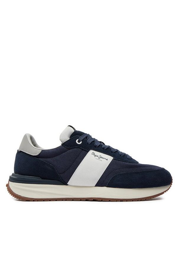 Pepe Jeans Sneakersy Buster Tape PMS60006 Granatowy. Kolor: niebieski. Materiał: materiał